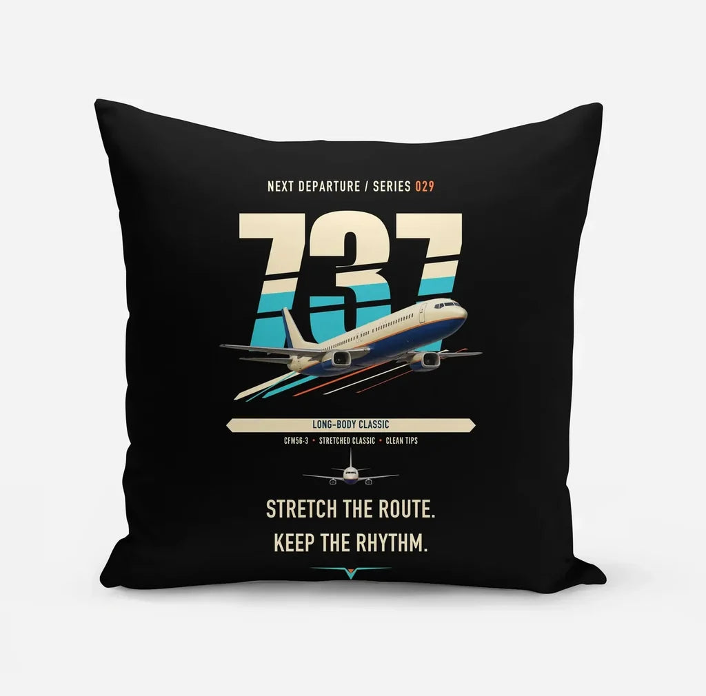 Boeing 737-400 Classic design on black pillow