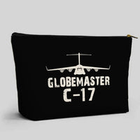 Thumbnail for GlobeMaster C-17 & Plane aviation print zipper pouch, durable polyester.