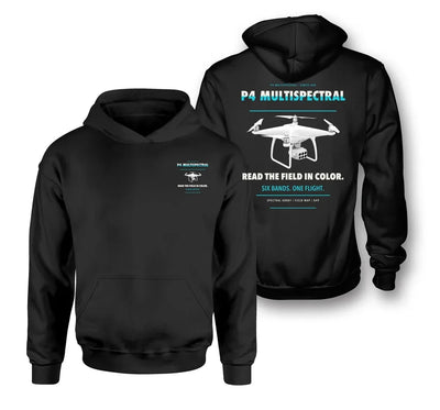 DJI P4 Multispectral design on black hoodie