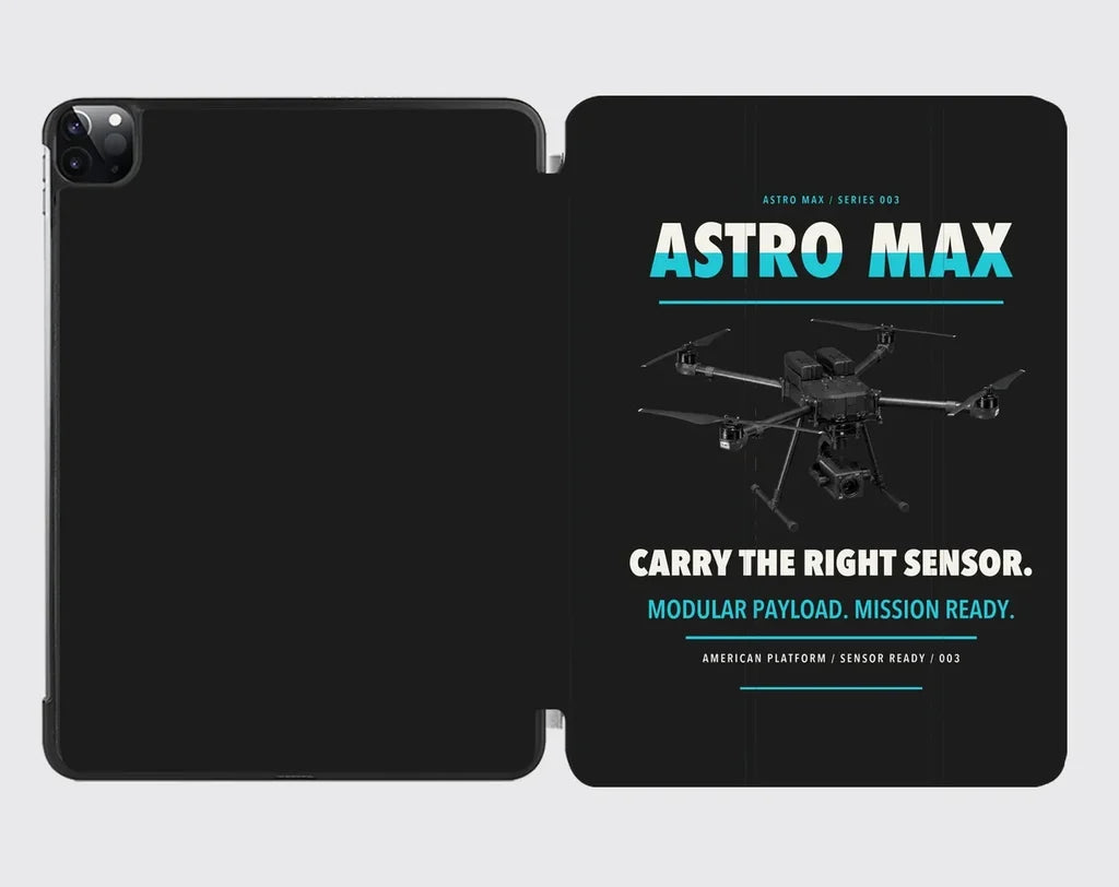 Freefly Astro Max design on black ipad tablet case