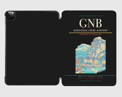 Grenoble-Isère Airport (GNB) design on black ipad tablet case