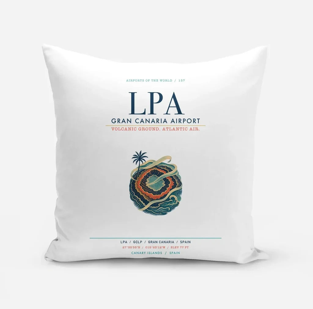 Gran Canaria Airport (LPA) design on white pillow