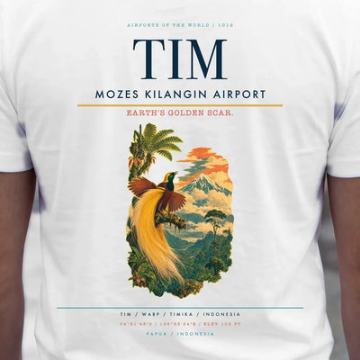 Mozes Kilangin Airport (TIM) double-side t-shirt design close-up cover