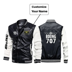 Boeing 707 & Plane Stylish Leather Bomber Jackets