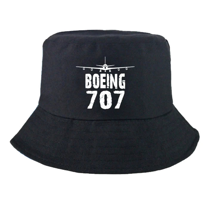 Boeing 707 & Plane Summer aviation embroidery on breathable cotton summer hat.