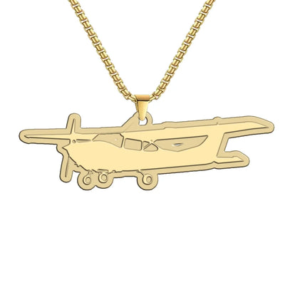 To Fly or Not To What a Stupid Question aviation hollow necklace, polished metal body with engraved detail.