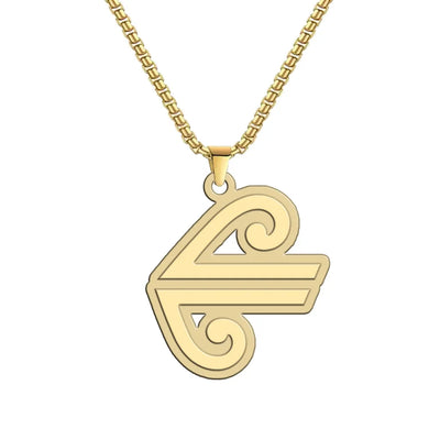 Air New Zealand Airlines aviation-themed hollow necklace, polished metal.