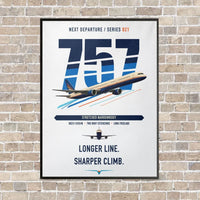 Thumbnail for Boeing 757-300 vertical canvas print - framed - white background