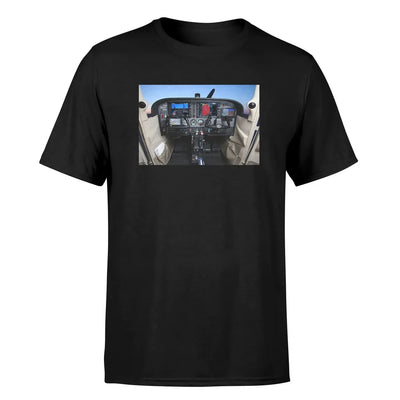 Cessna 172 Cockpit aviation design printed on soft cotton image-print T-shirt.