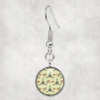 Thumbnail for Side view of Vintage Old Airplane aviation earrings in hypoallergenic alloy, polished finish.