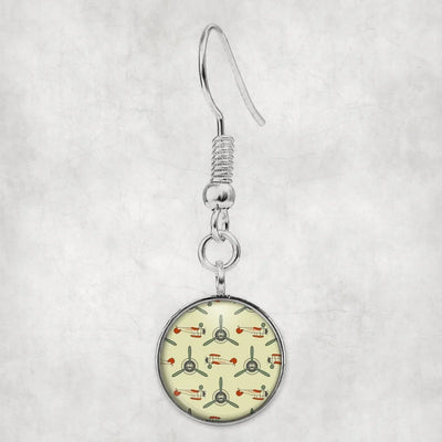 Side view of Vintage Old Airplane aviation earrings in hypoallergenic alloy, polished finish.
