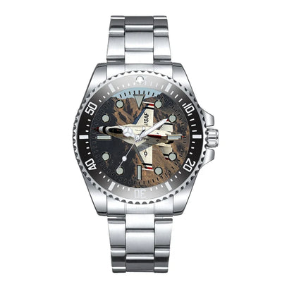 Amazing Show by Fighter Jet 16 Luxury Aviators aviation-themed aviator watch, polished premium stainless steel.