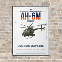 Thumbnail for MD AH-6M Little Bird vertical canvas print - framed - white background