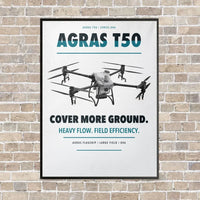 Thumbnail for DJI Agras T50 vertical canvas print - framed - white background