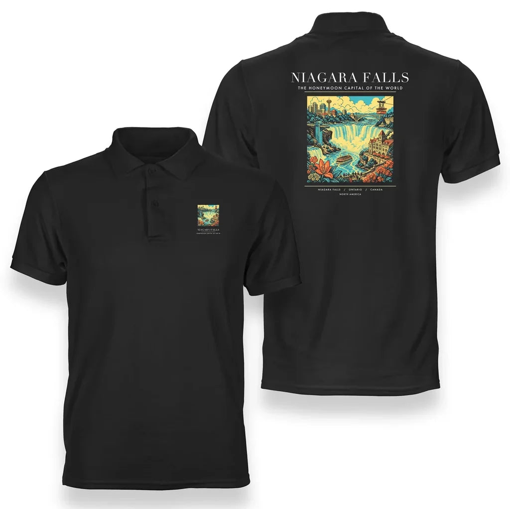 NIAGARA FALLS - Poster - Double-Side Polo - Black