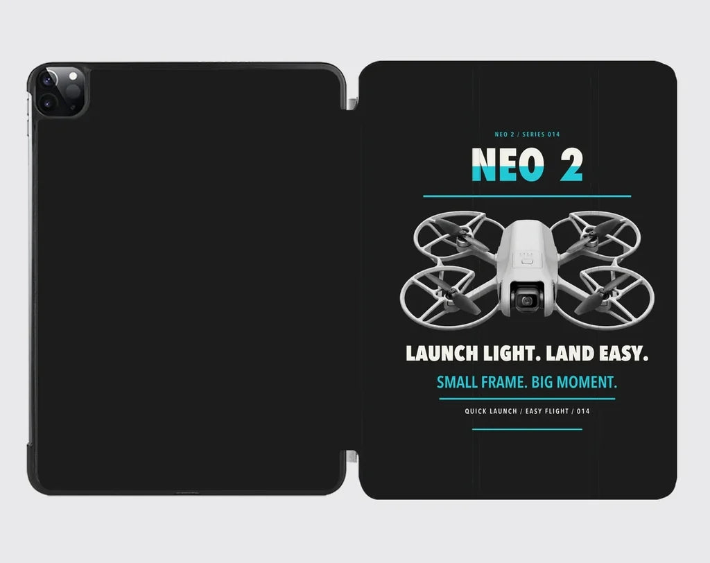 DJI Neo 2 design on black ipad tablet case