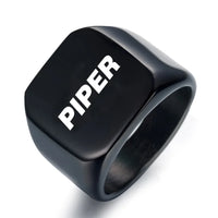 Thumbnail for Piper & Text aviation ring in stainless steel.