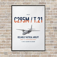 Thumbnail for Airbus C295M T.21 vertical canvas print - framed - white background