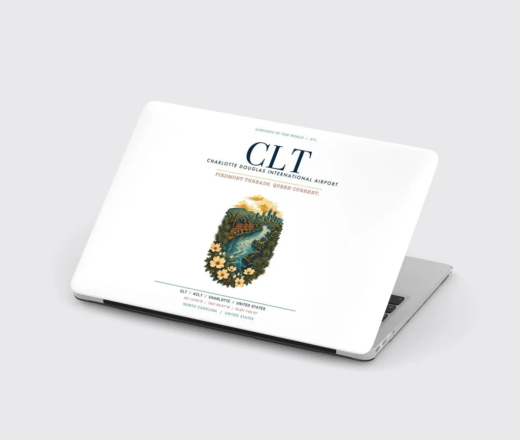 Charlotte Douglas International Airport (CLT) design on white MacBook case
