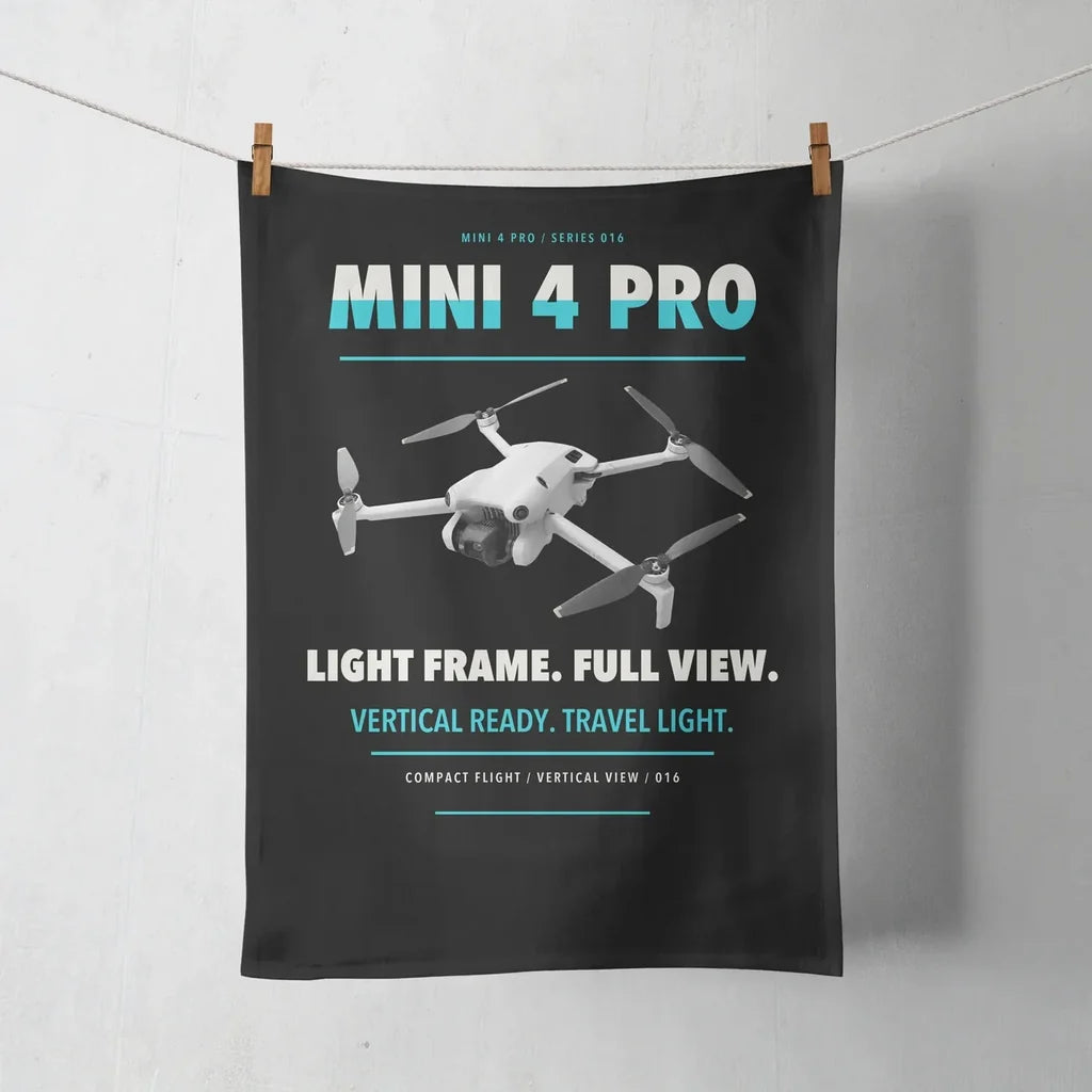 DJI Mini 4 Pro design on black towel