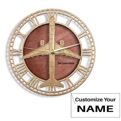 Boeing 757-200 aviation design on premium wood wooden wall clock.
