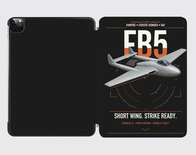 de Havilland Vampire FB5 design on black ipad tablet case