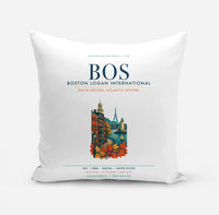 Thumbnail for Boston Logan International Airport (BOS) design on white pillow