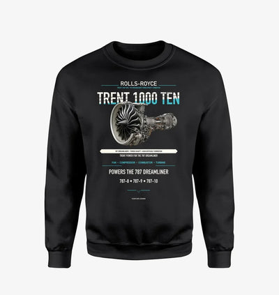 TRENT 1000 TEN design on black sweatshirt