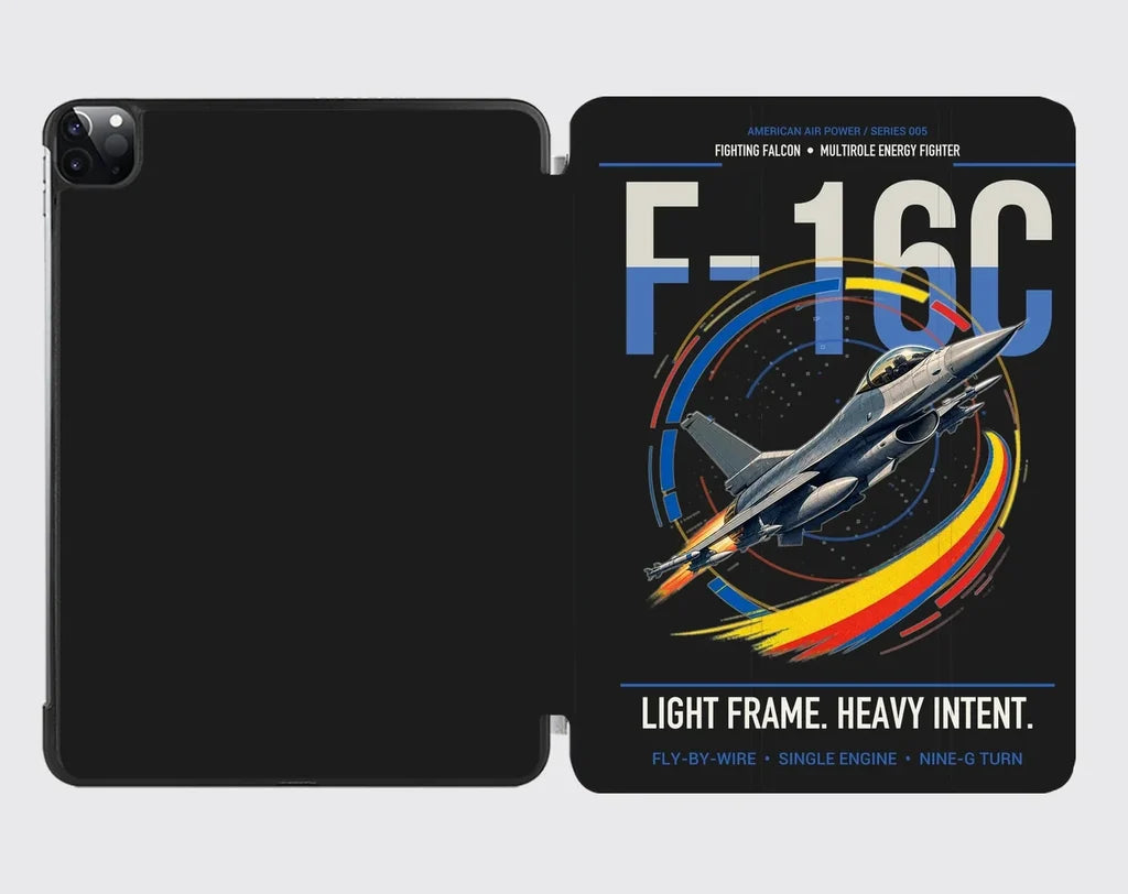 F-16C Fighting Falcon design on black ipad tablet case