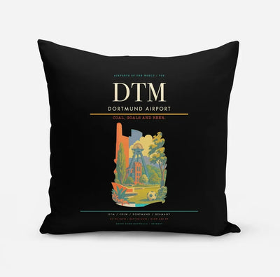 Dortmund Airport (DTM) design on black pillow