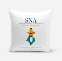 Thumbnail for John Wayne Airport, Orange County (SNA) design on white pillow