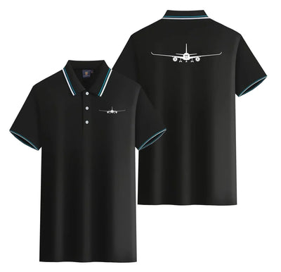 Airbus A350 Silhouette Stylish Polo T-Shirts (Double-Side) aviation design printed on soft cotton stylish double-side polo.