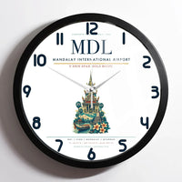 Thumbnail for Mandalay International Airport (MDL) design on white framed wall clock