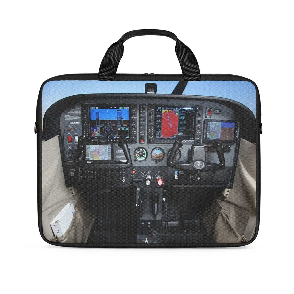 Cessna 172 Cockpit Laptop & Tablet aviation print laptop & tablet bag, padded polyester.
