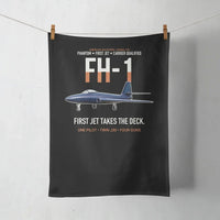 Thumbnail for FH-1 Phantom First Jet Takes the Deck design on black towel