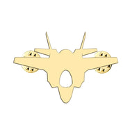 Thumbnail for Fighter Jet 35 Silhouette aviation hollow pin in polished alloy.