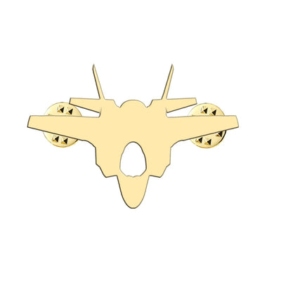 Fighter Jet 35 Silhouette aviation hollow pin in polished alloy.