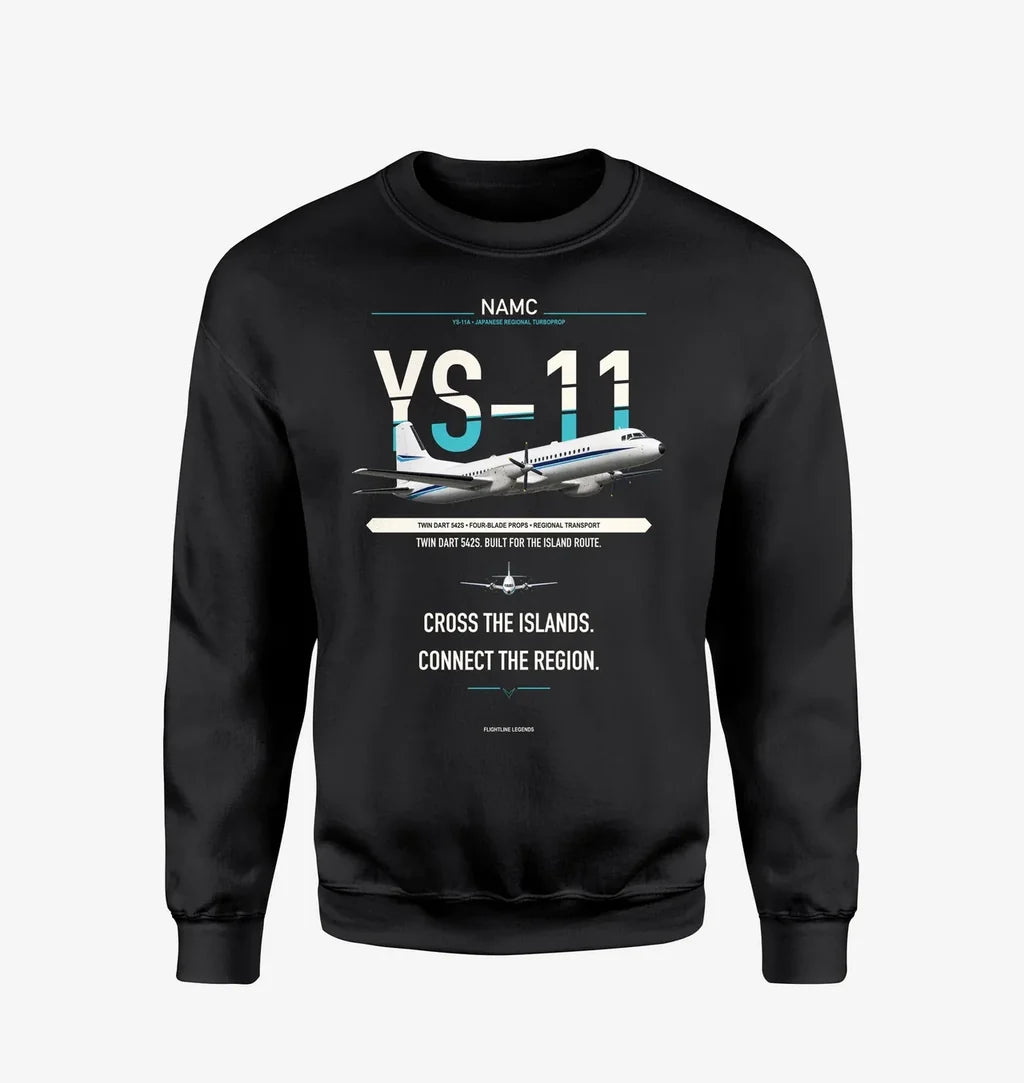 NAMC YS-11A design on black sweatshirt
