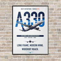 Thumbnail for Airbus A330-900neo vertical canvas print - framed - white background