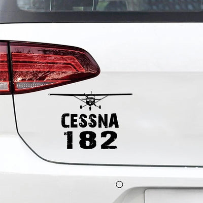 Cessna 182 & Plane Car aviation design car sticker in weather-resistant vinyl.