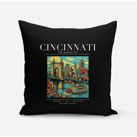 Thumbnail for CINCINNATI - Poster - Pillow - Black