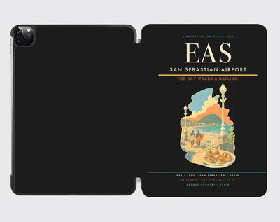 San Sebastián Airport (EAS) design on black ipad tablet case