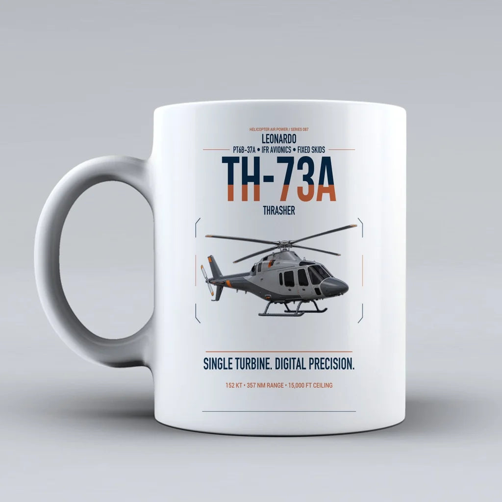 Leonardo TH-73A Thrasher design on white ceramic mug, double-side print