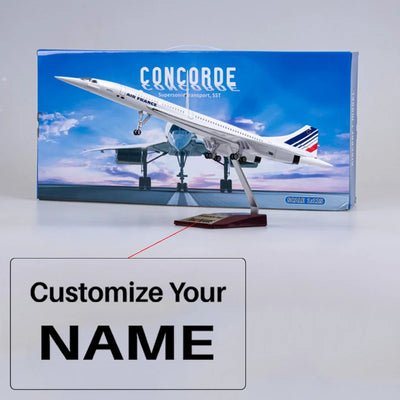 Side view of Air France Airline Concorde Airplane Model (1/125 Scale 50CM) aviation LED model airplane in diecast metal with.
