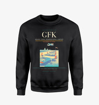 Thumbnail for Grand Forks International Airport (GFK) design on black sweatshirt