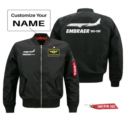 The Embraer ERJ-190 Pilot Jackets (Customizable) aviation design printed on comfortable shell with classic fit designed jacket.