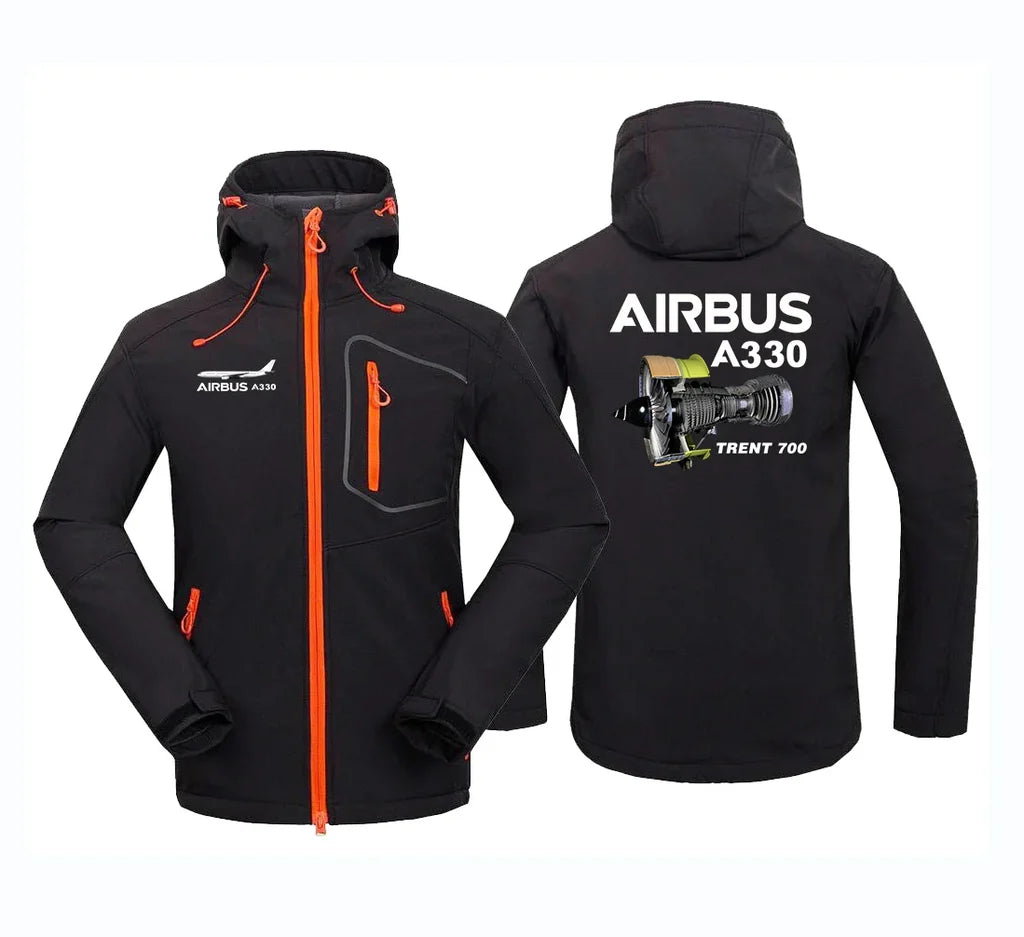 Airbus A330 & Trent 700 Engine aviation design printed on warm polar fleece polar fleece jacket.