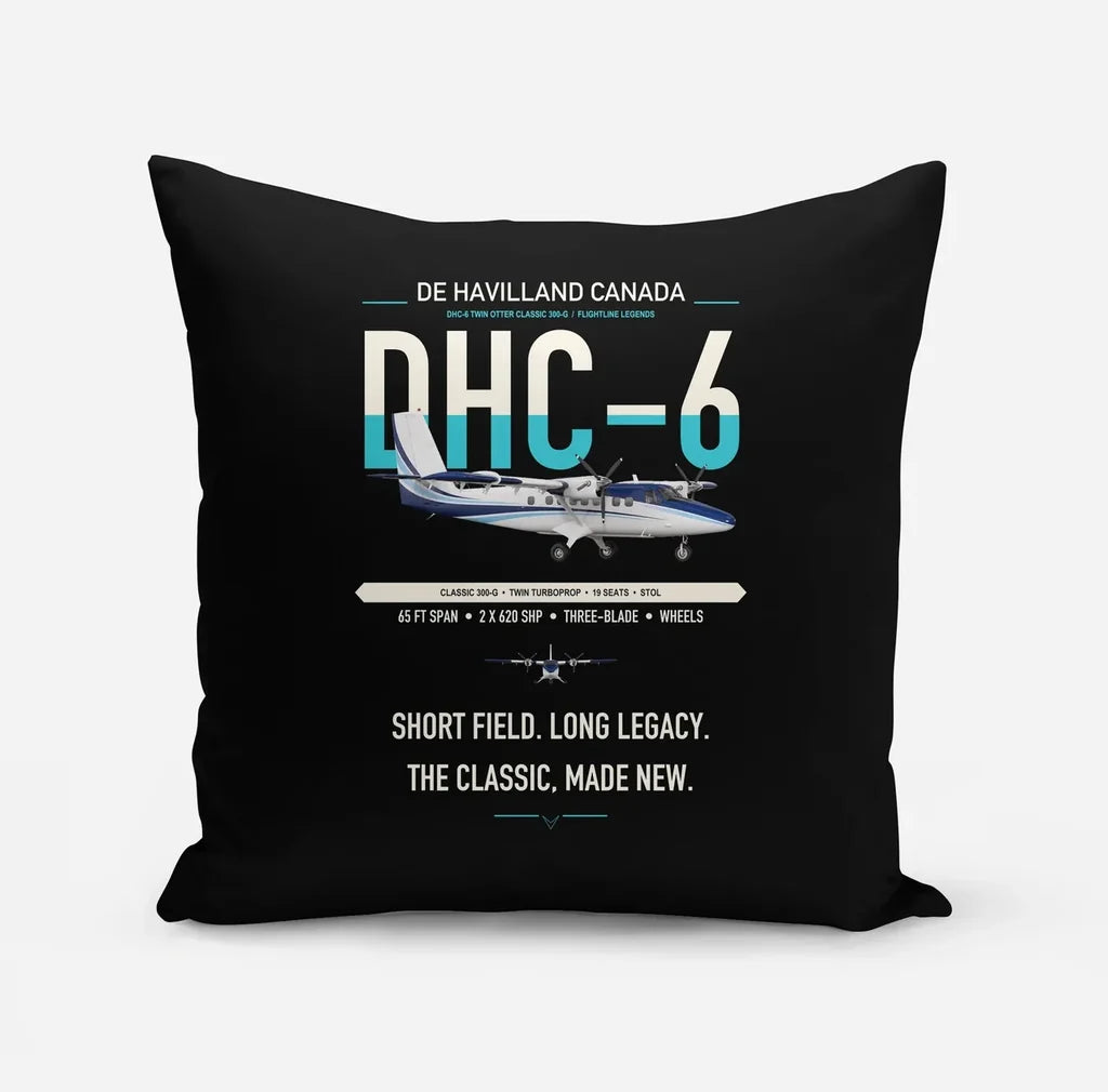 DHC-6 Twin Otter Classic 300-G design on black pillow