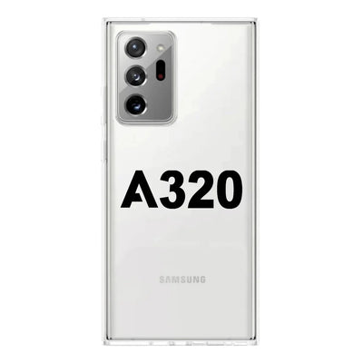 Airbus A320 Flat Text Transparent Silicone Samsung S & Note aviation print transparent Samsung Galaxy S/Note case, fits samsung.