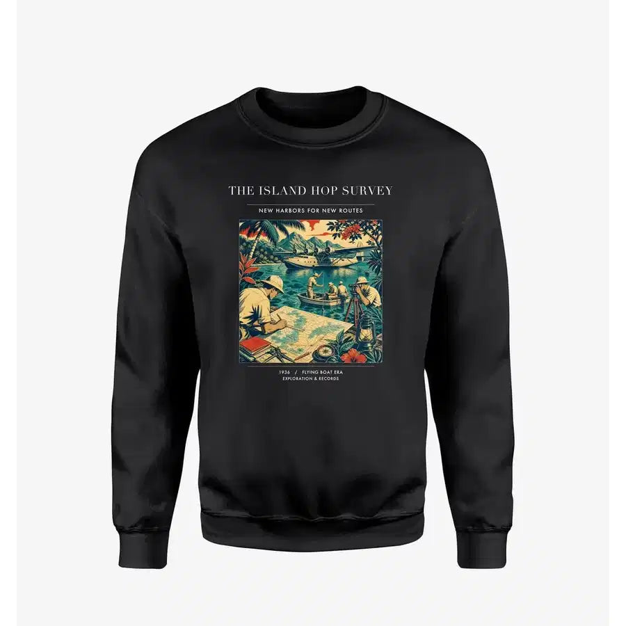 VINTAGE G4209 - The Island Hop Survey - Designed Sweatshirts design on black
